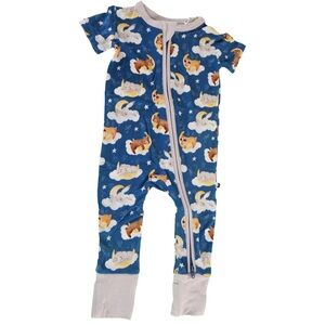 mamalulu bedtime buddies short sleeve zippie